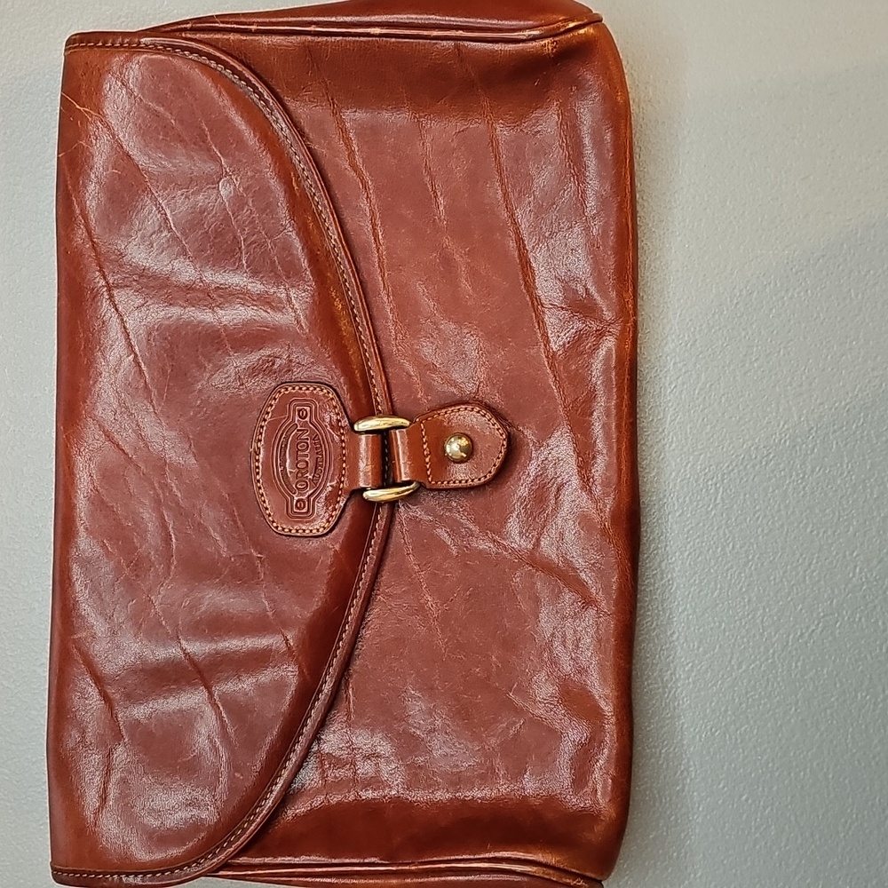 Vintage Oroton Cowhide Leather Front Flap Clutch Bag